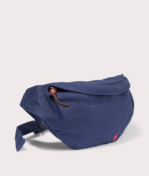 Polo Ralph Lauren Canvas Waist Bag in Newport Navy at EQVVS. Angle Shot