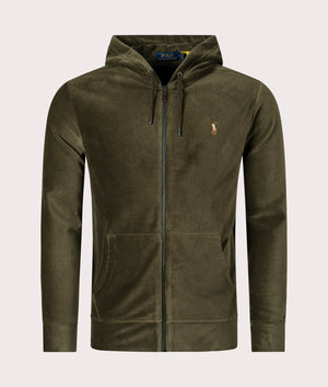 Zip Through Corduroy Hoodie Dark Loden | Polo Ralph Lauren | EQVVS