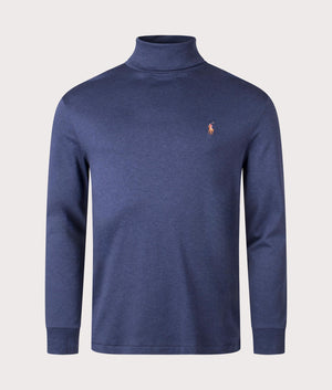 Soft Cotton Turtleneck Jumper in Spring Navy Heather from Polo Ralph Lauren. Front angle shot at EQVVS.