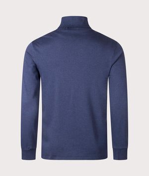 Soft Cotton Turtleneck Jumper in Spring Navy Heather from Polo Ralph Lauren. Back angle shot at EQVVS.