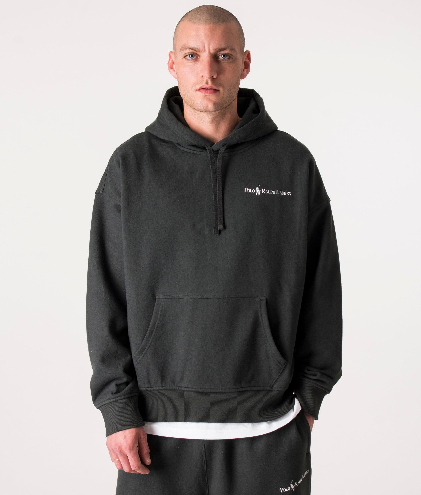 Relaxed Fit Athletic Hoodie in Faded Black Canvas | Polo Ralph Lauren ...