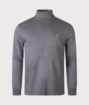 Soft Cotton Turtleneck Jumper in Barclay Heather from Polo Ralph Lauren. Front angle shot at EQVVS.