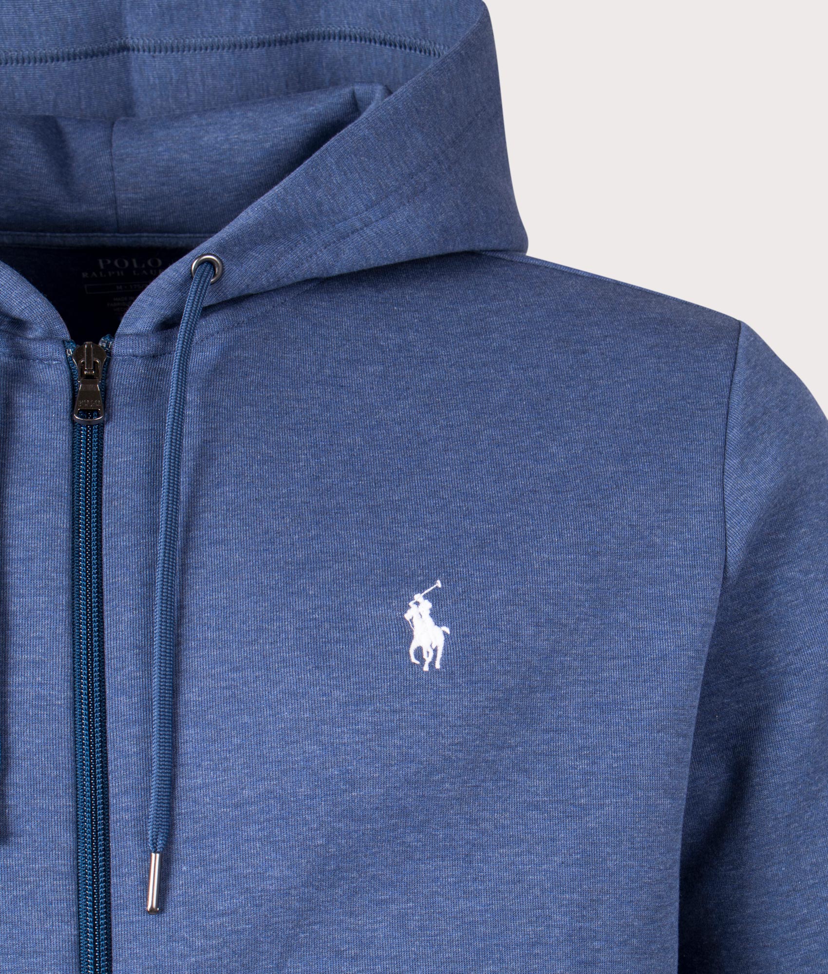 Double Knit Zip Up Hoodie Derby Blue Heather