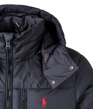 Polo Ralph Lauren Gorham Down Jacket Polo Black at EQVVS Menswear Detail Shot