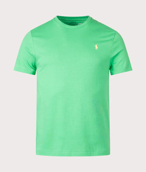 Custom Slim Fit Jersey T-Shirt in Classic Kelly by Polo Ralph Lauren. EQVVS Front Angle Shot.