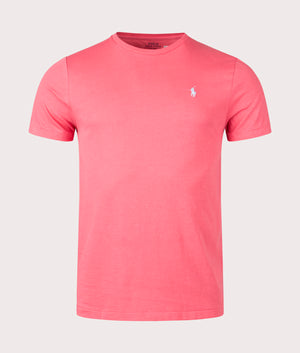 Custom Slim Fit Jersey T-Shirt in Pale Red by Polo Ralph Lauren. EQVVS Front Angle Shot.