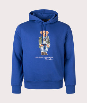 Graphic Fleece Lined Sweatshirt in Beach Royal Heritage Bear by Polo Ralph Lauren. EQVVS Front Angle Shot.