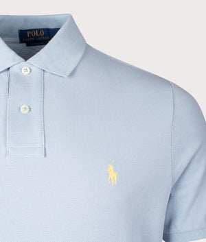 Ralph Lauren Classic Fit Mesh Polo Alpine Blue Logo Shot