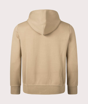 Zip Through Double Knit Sweatshirt in Desert Khaki by Polo Ralph Lauren. EQVVS Back Angle Shot.