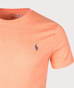 Custom Slim Fit Jersey T-Shirt in Beach Orange Heather. EQVVS Detail Shot.
