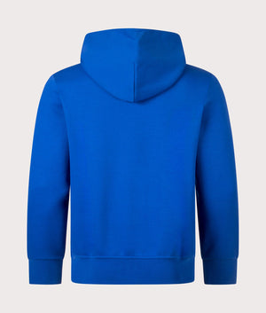 Zip Through Double Knit Sweatshirt in Blue Saturn by Polo Ralph Lauren. EQVVS Back Angle Shot.