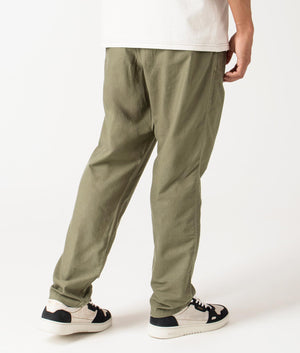 Classic Fit Polo Prepster Oxford Pants in Basic Olive by Polo Ralph Lauren. EQVVS Model Shot.