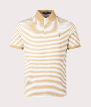 Classic Fit Soft Cotton Polo Shirt in Classic Camel and White by Polo Ralph Lauren. EQVVS Shot. 