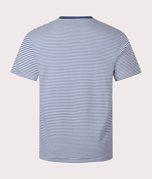 Classic Fit Striped Soft Cotton T-Shirt in Clancy Blue and White by Polo Ralph Lauren. EQVVS Shot.