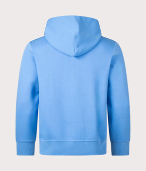 Zip Through Double Knit Hoodie in Rivera Blue by Polo Ralph Lauren. EQVVS Back Angle Shot.