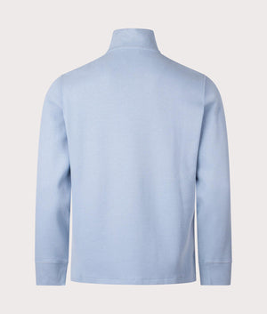 Quarter Zip Knit in Vessel Blue by Polo Ralph Lauren. EQVVS Shot.