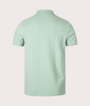 Custom Slim Fit Mesh Polo Shirt in Faded Mint by Polo Ralph Lauren. EQVVS Shot.