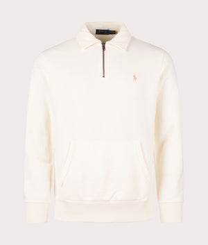 Loopback Terry Sweatshirt in Clubhouse Cream by Polo Ralph Lauren. EQVVS Front Angle Shot.