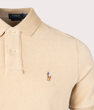 Classic Fit Corduroy Polo Shirt in Classic Tan by Polo Ralph Lauren. EQVVS Shot.