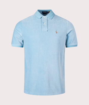 Classic Fit Corduroy Polo Shirt in Cassidy Blue by Polo Ralph Lauren. EQVVS Shot. 