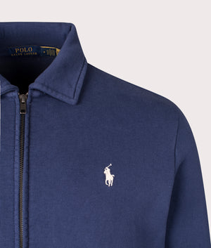 Zip Through Loopback Fleece Sweatshirt in Cruise Navy by Polo Ralph Lauren. EQVVS Shot.