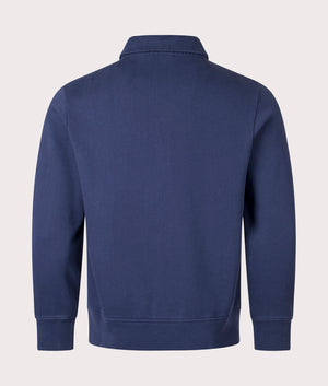 Zip Through Loopback Fleece Sweatshirt in Cruise Navy by Polo Ralph Lauren. EQVVS Shot.