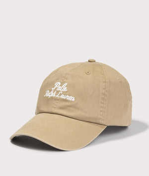 Embroidered Twill Ball Cap in Cafe Tan by Polo Ralph Lauren. EQVVS Shot.