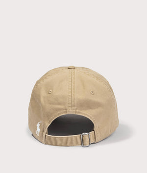 Embroidered Twill Ball Cap in Cafe Tan by Polo Ralph Lauren. EQVVS Shot.