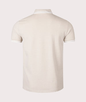 Custom Slim Fit Stretch Mesh Polo Shirt in Coastal Beige by Polo Ralph Lauren. EQVVS Shot.