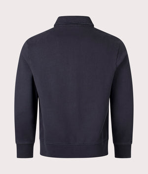 Zip Through Loopback Fleece Sweatshirt in Faded Black Canvas by Polo Ralph Lauren. EQVVS Shot.