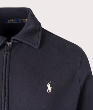 Zip Through Loopback Fleece Sweatshirt in Faded Black Canvas by Polo Ralph Lauren. EQVVS Shot.