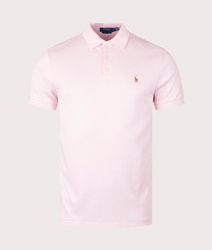 Custom Slim Fit Soft Cotton Polo Shirt in Hint of Pink by Polo Ralph Lauren. EQVVS Shot. 