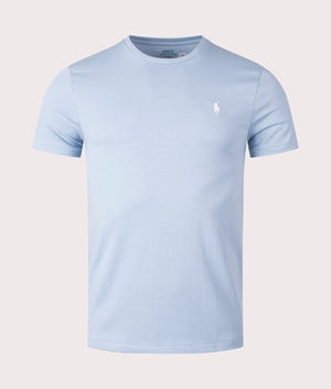 Custom Slim Fit Jersey T-Shirt in Vessel Blue by Polo Ralph Lauren. EQVVS Shot. 