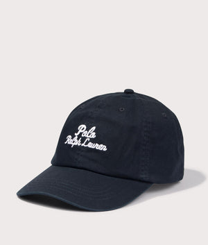 Polo Ralph Lauren Embroidered Twill Ball Cap in Polo Black. Side angle shot at EQVVS.