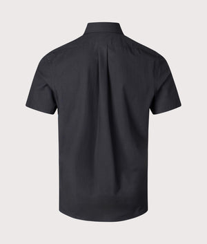 Polo ralph Lauren Custom Fit Short Sleeve Stretch Poplin Shirt in Black. EQVVS Back Shot.