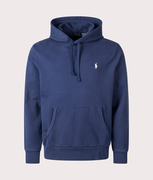 Polo Ralph Lauren Loopback Fleece Hoodie in Cruise Navy. Shot at EQVVS.  Front shot. 