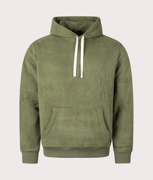 Polo Ralph Lauren Brushed Fleece Loungewear Hoodie in Garden Trail EQVVS Menswear Front shot