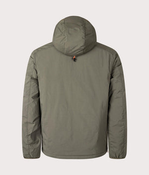 The Polo Ralph Lauren Teak Stretch Hooded Jacket in Canopy Olive at EQVVS. Back Shot. 