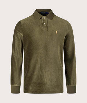 Corduroy Polo Shirt Polo Ralph Lauren, Dark Loden. Shot at EQVVS. Front image.