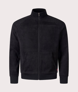 Polo Ralph Lauren Zip Through Mockneck Loungewear Top in polo black at EQVVS Menswear Front shot