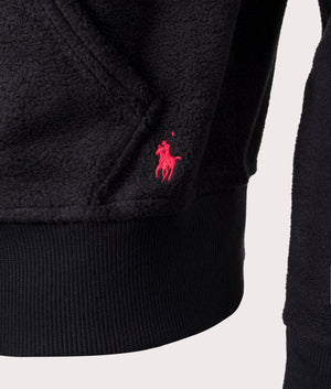 Polo Ralph Lauren Zip Through Mockneck Loungewear Top in polo black at EQVVS Menswear Detail shot