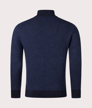 Polo Ralph Lauren Wool Quarter Zip  Turtleneck Sweatshirt In Navy combo at EQVVS menswear back shot