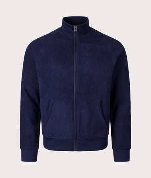 Polo Ralph Lauren Zip Through Mockneck Loungewear Top In Cruise Navy at EQVVS men Front Shot