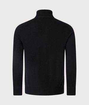 Wool Zip Through Sweatshirt in Polo Black by Polo Ralph Lauren at EQVVS. Back Detail Shot. 