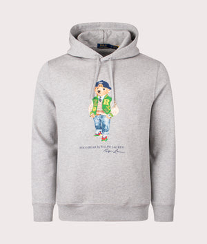 Polo Ralph Lauren Polo Bear Fleece Lined Hoodie in Andover Heather Varsity Bear at EQVVS Menswear front shot