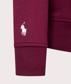 The RL Fleece Logo Hoodie in Classic Wine by Polo Ralph Lauren. EQVVS Shot. 