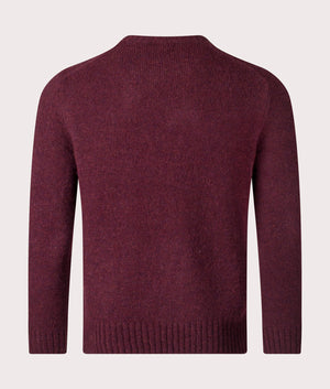 Textured Crewneck Jumper in Aged Wine Heather by Polo Ralph Lauren. EQVVS menswear back shot. 