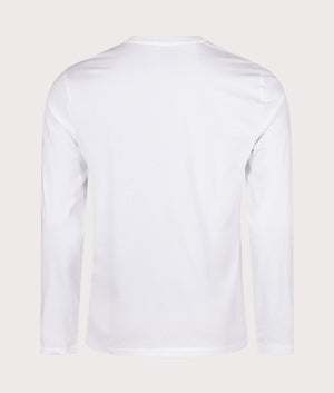 Long Sleeve Loungewear T-Shirt in White by Polo Ralph Lauren. EQVVS Shot.