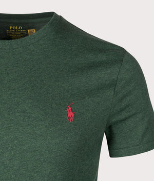 Custom Slim Fit Jersey T-Shirt in Scottish Pine Heather by Polo Ralph Lauren. EQVVS Shot.