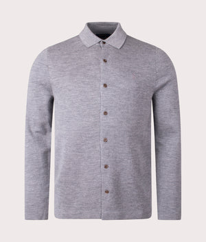 Merino Wool Shirt in Fawn Grey Heather from Polo Ralph Lauren. Front angle shot at EQVVS.